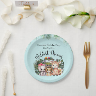 Wildest Dreams Safari Birthday Party Cake Paper Plate