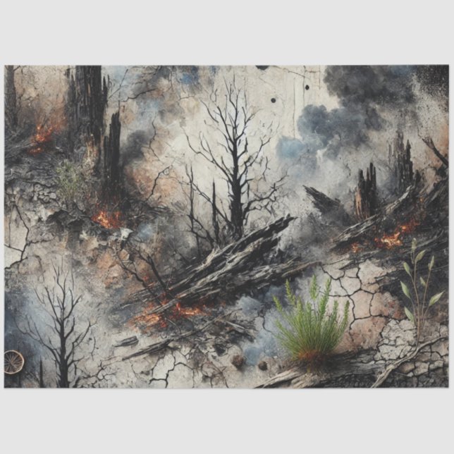 Wildfire Aftermath Artistic Tissue Paper (Front)