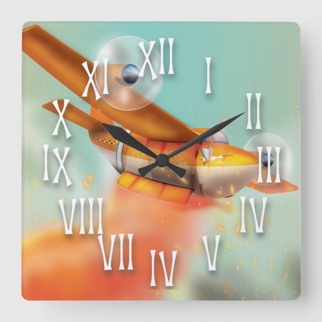Wildfire fire-plane Aerial firefighting Square Wall Clock (Front)