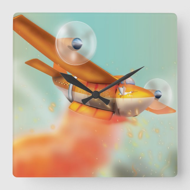 Wildfire fire-plane Aerial firefighting Square Wall Clock (Front)