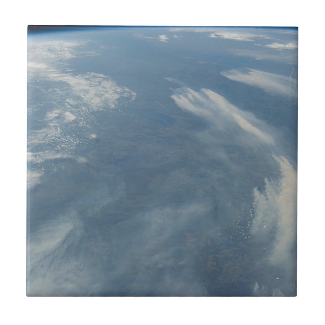 Wildfires Southeast Of James Bay In Quebec, Canada Tile (Front)