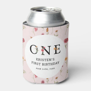 Wildflower 1st Birthday Party Favours Can Cooler