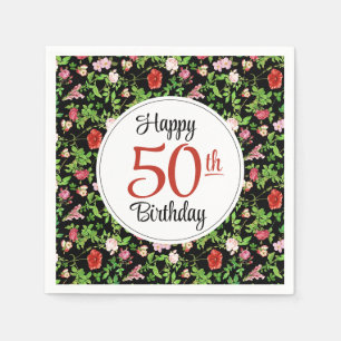 Wildflower 50th Birthday Napkin