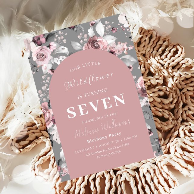 Wildflower 7th Birthday Invitation (Creator Uploaded)