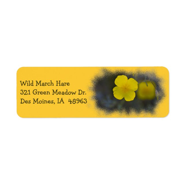 Wildflower 8 Yellow Return Address Label (Front)