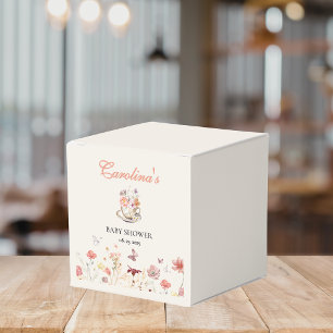 Wildflower a baby is brewing tea party baby shower favor box