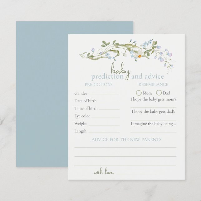Wildflower Advice and Predictions Baby Shower (Front/Back)
