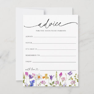 Wildflower Advice for the Parents Baby Shower Card