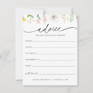 Wildflower Advice for the Parents Baby Shower Card