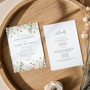 Wildflower All In One Wedding Invitation