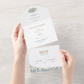 Wildflower All in One Wedding Invitation RSVP