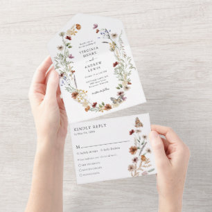 Wildflower All in One Wedding Invite