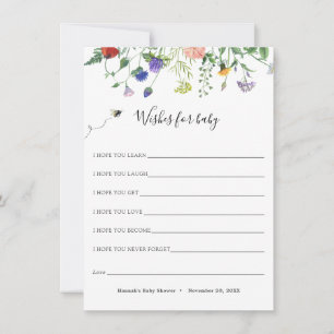 Wildflower and Bee Wishes for Baby Card