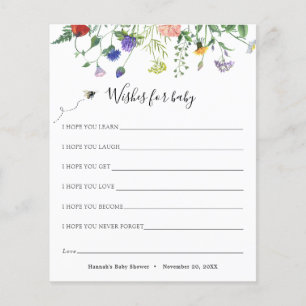 Wildflower and Bee Wishes for Baby Card