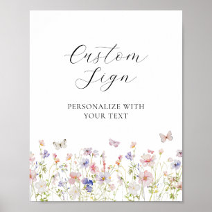 Wildflower and Butterflies Custom Sign