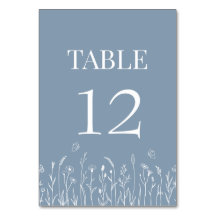 Wildflower and Butterflies Table Number Card