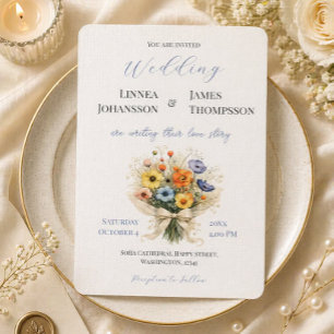 Wildflower Anemone Garden Rustic Wedding Invite