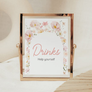 Wildflower Arch Baby in Bloom Baby Shower Drinks Poster