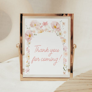 Wildflower Arch Baby in Bloom Thank you for Coming Poster