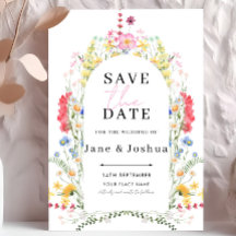 Wildflower Arch Watercolor Wedding Save the Date