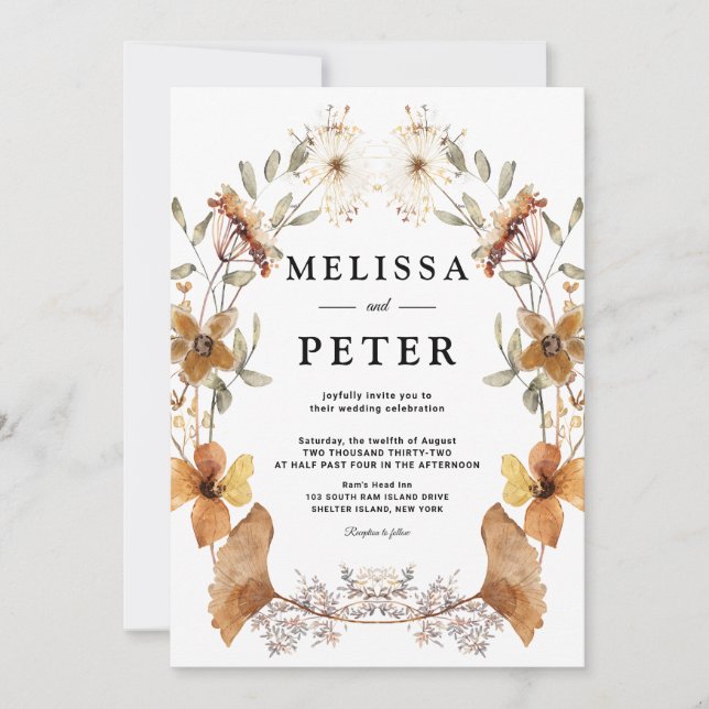Wildflower Arch Wedding Invitation (Front)