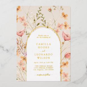 Wildflower Arch Wedding Invitation Foil Invitation