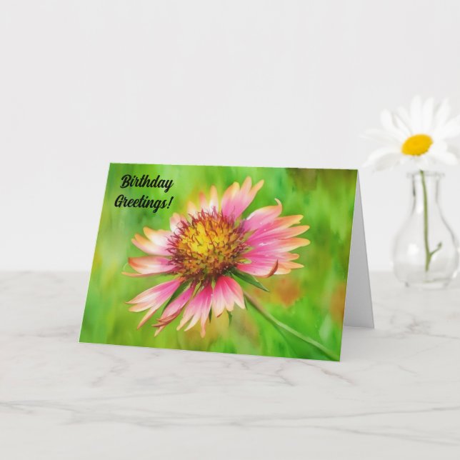 Wildflower Art Flower Floral Birthday Card (Small Plant)