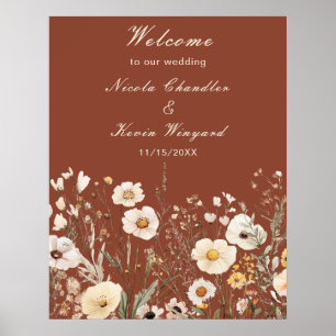 Wildflower Autumn Fall Floral Wedding Poster