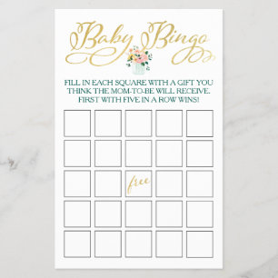 Wildflower Baby Bingo Game Flyer