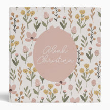 Wildflower Baby Book Binder Personalized Nursery