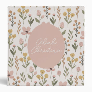 Wildflower Baby Book Binder Personalized Nursery 