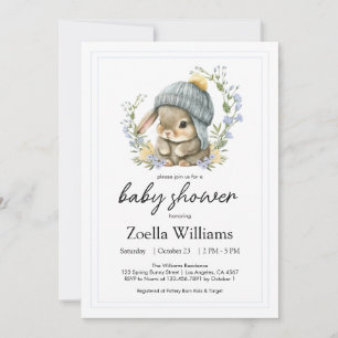 Wildflower Baby Bunny Invitation