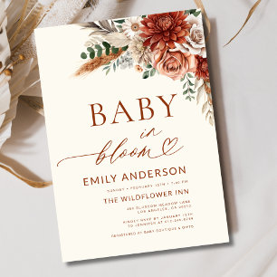 Wildflower Baby in Bloom Autumn Baby Shower Invitation