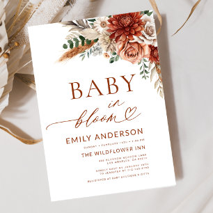 Wildflower Baby in Bloom Autumn Baby Shower Invitation