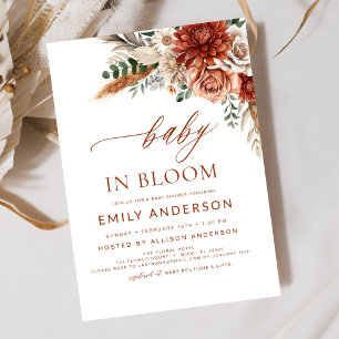 Wildflower Baby in Bloom Autumn Baby Shower Invitation
