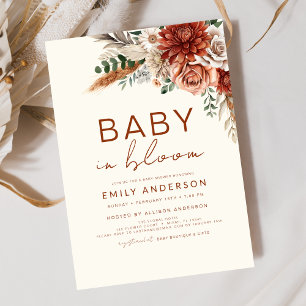 Wildflower Baby in Bloom Autumn Baby Shower Invitation