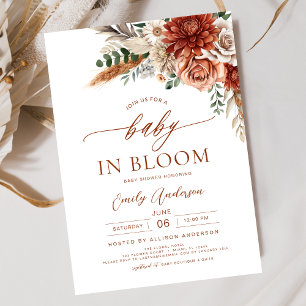 Wildflower Baby in Bloom Autumn Baby Shower Invitation