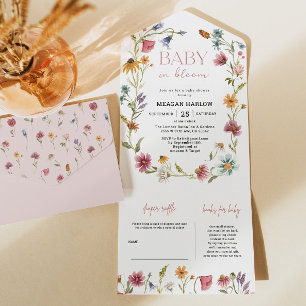 Wildflower Baby In Bloom Baby Shower All In One Invitation