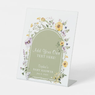 Wildflower Baby In Bloom Baby Shower Custom Pedestal Sign