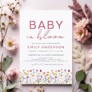Wildflower Baby in Bloom Baby Shower Invitation