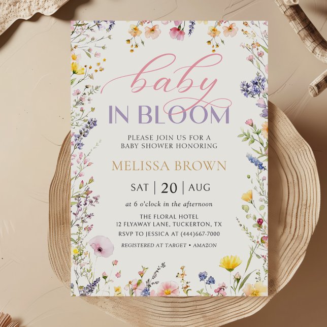 Wildflower Baby in Bloom Baby Shower Invitation (Creator Uploaded)