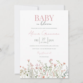 Wildflower Baby in Bloom Baby Shower Invitation