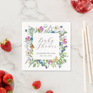 Wildflower Baby In Bloom Baby Shower Napkin