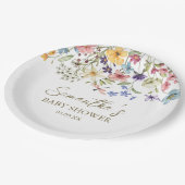 Wildflower Baby In Bloom Baby Shower Paper Plate (Angled)