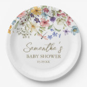Wildflower Baby In Bloom Baby Shower Paper Plate (Front)