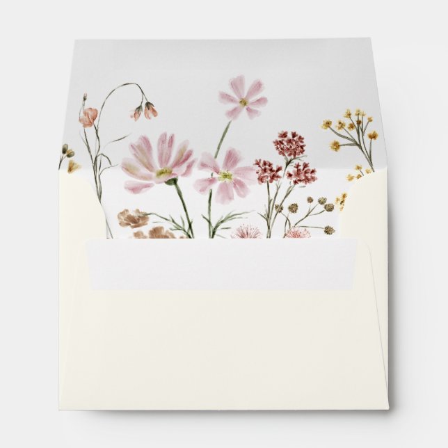 Wildflower Baby in Bloom Baby Shower Terracotta Envelope (Back (Bottom))