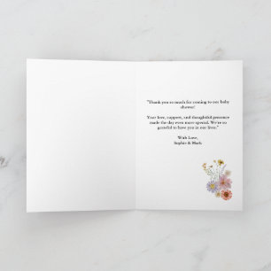 Wildflower baby in bloom baby shower thank you card