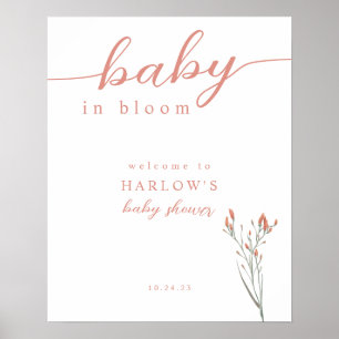 Wildflower Baby in Bloom Baby Shower Welcome Sign