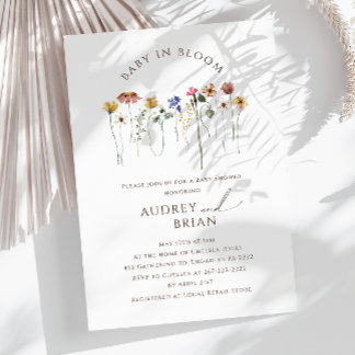 Wildflower Baby In Bloom Couple's Baby Shower Invitation