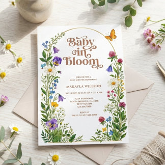 Wildflower Baby in Bloom Garden Baby Shower Invitation